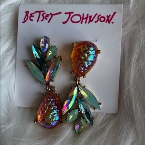 NWT Retired Betsey Johnson Colorful Pineapple Earrings